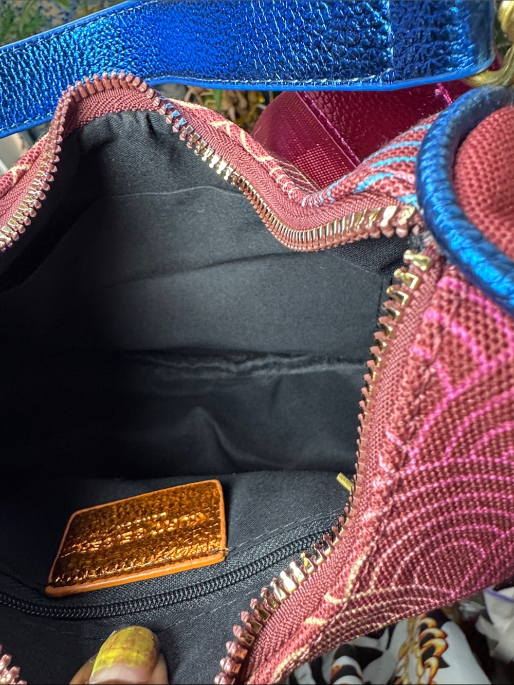 Kurt Geiger Multicolor Crescent Shoulder Bag with Pink Strap - Picture 9 of 9